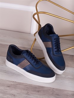 Легкие кожаные кеды мужские на каждый день - фото 109841